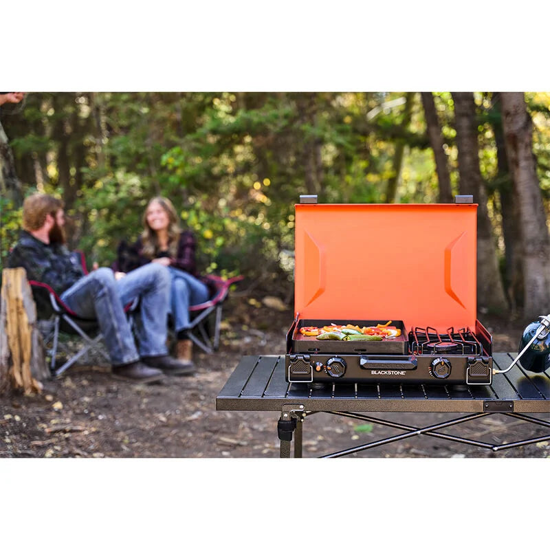 On-the-Go Camp Griddle with Side Burner and Propane Chain System