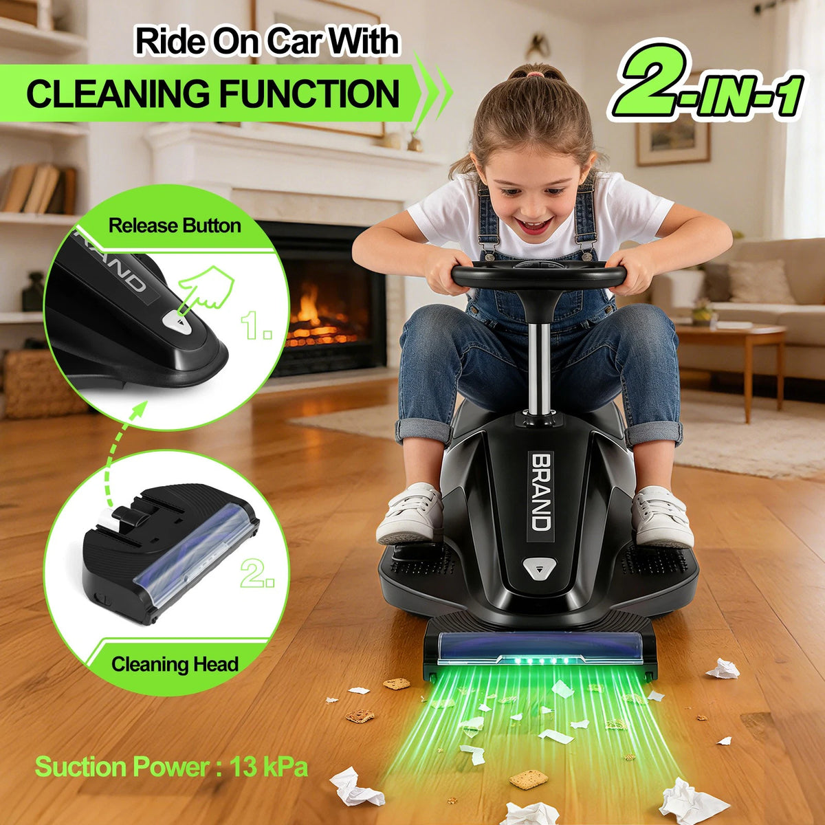 12V Ride On Car Go Kart w/Vacuum Cleaner