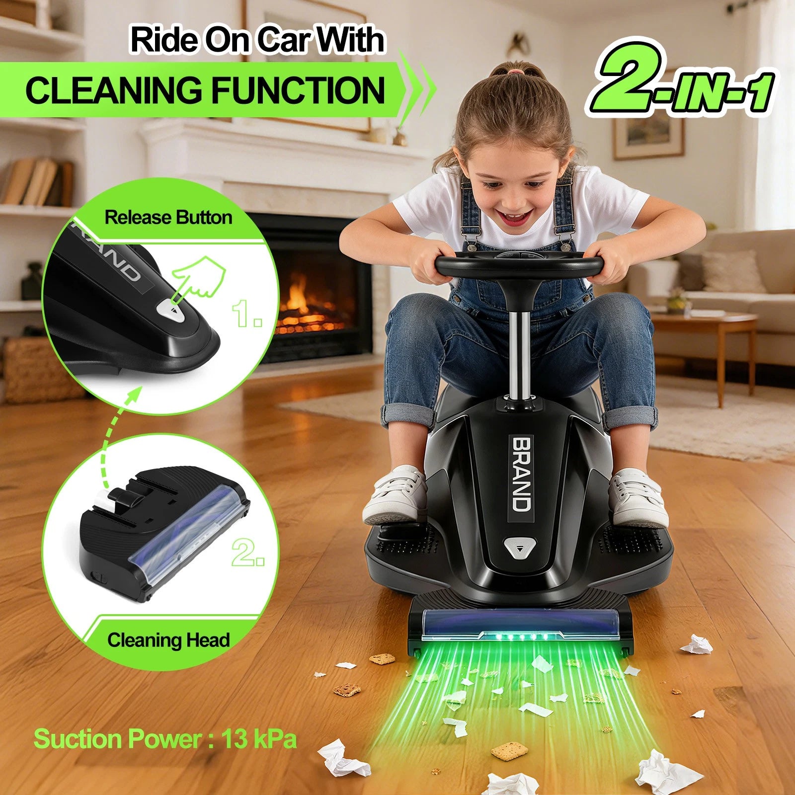 12V Ride On Car Go Kart w/Vacuum Cleaner